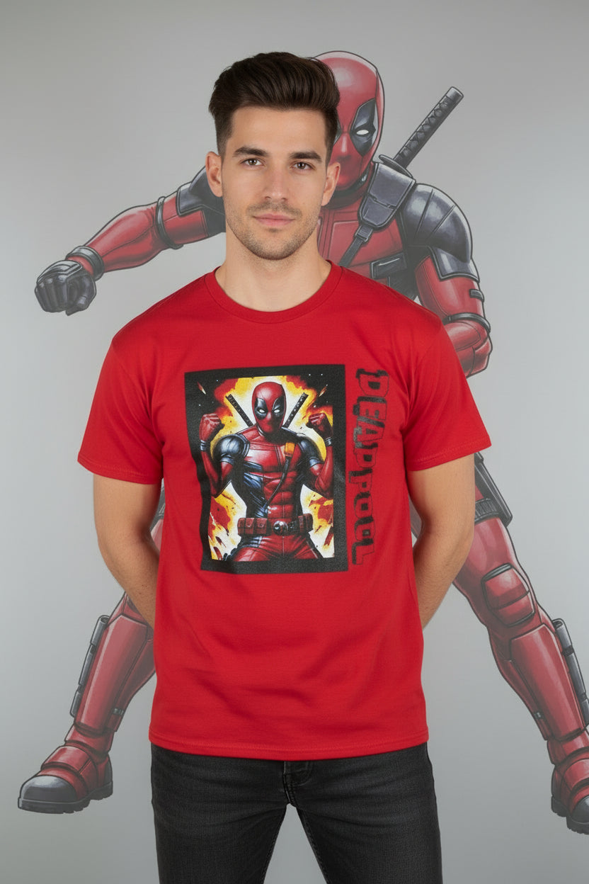 DeadPool Movie Red XL Tee 100% Cotton