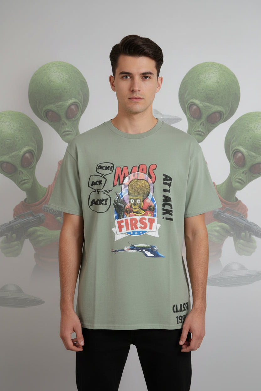 Classic 1996 Film "Mars Attack" Xl Tee 100% Cotton