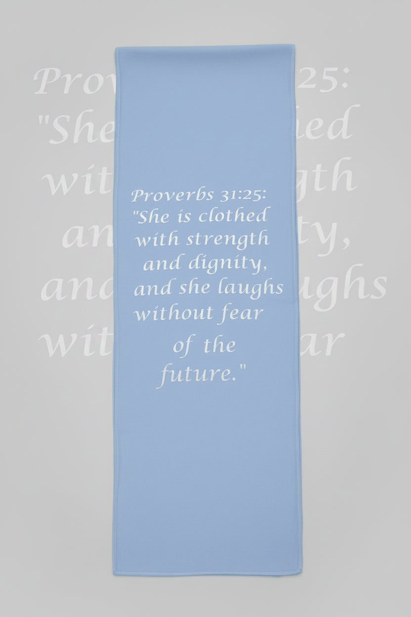 Proverbs 31:25 Sky Blue Women Leggings